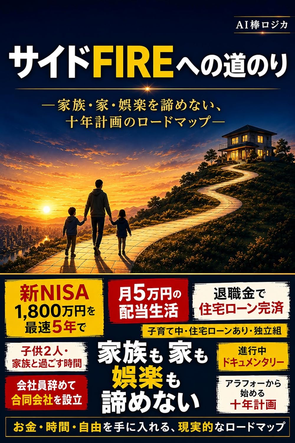 書籍『サイドFIREへの道のり ― 家族・家・娯楽を諦めない、十年計画のロードマップ』の表紙
